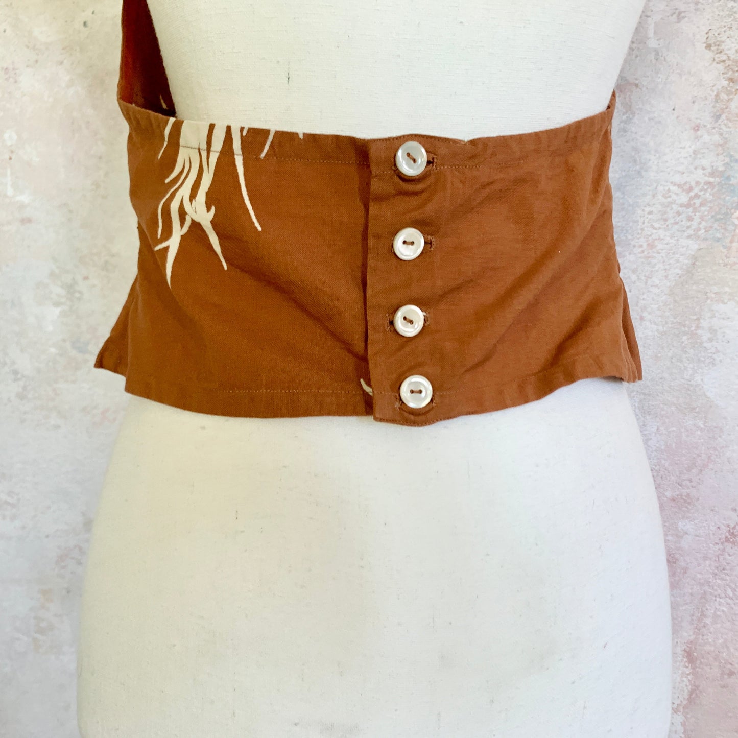 Top 1930s French Linen Halter