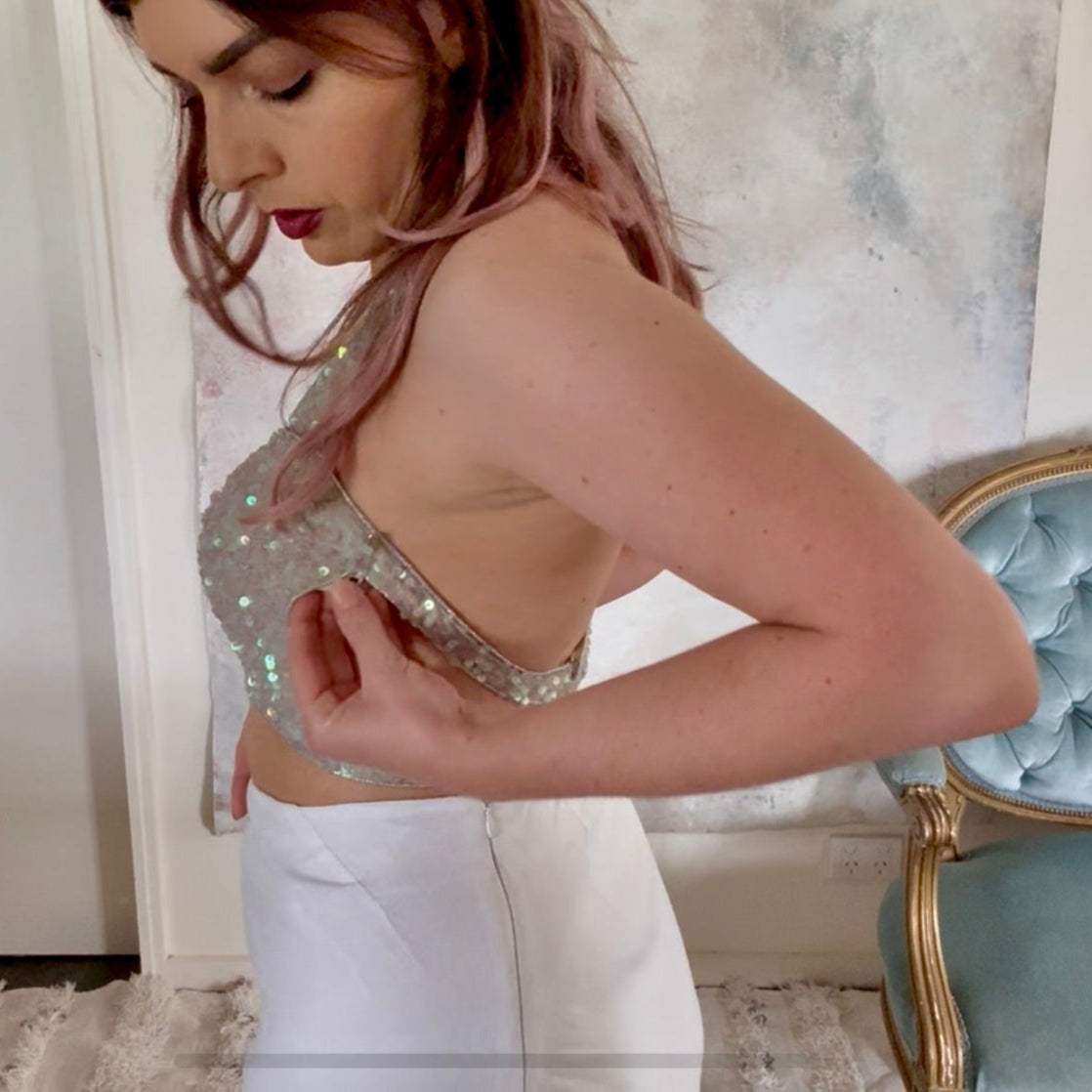 x SOLD x Top 1970s Sequin Halter