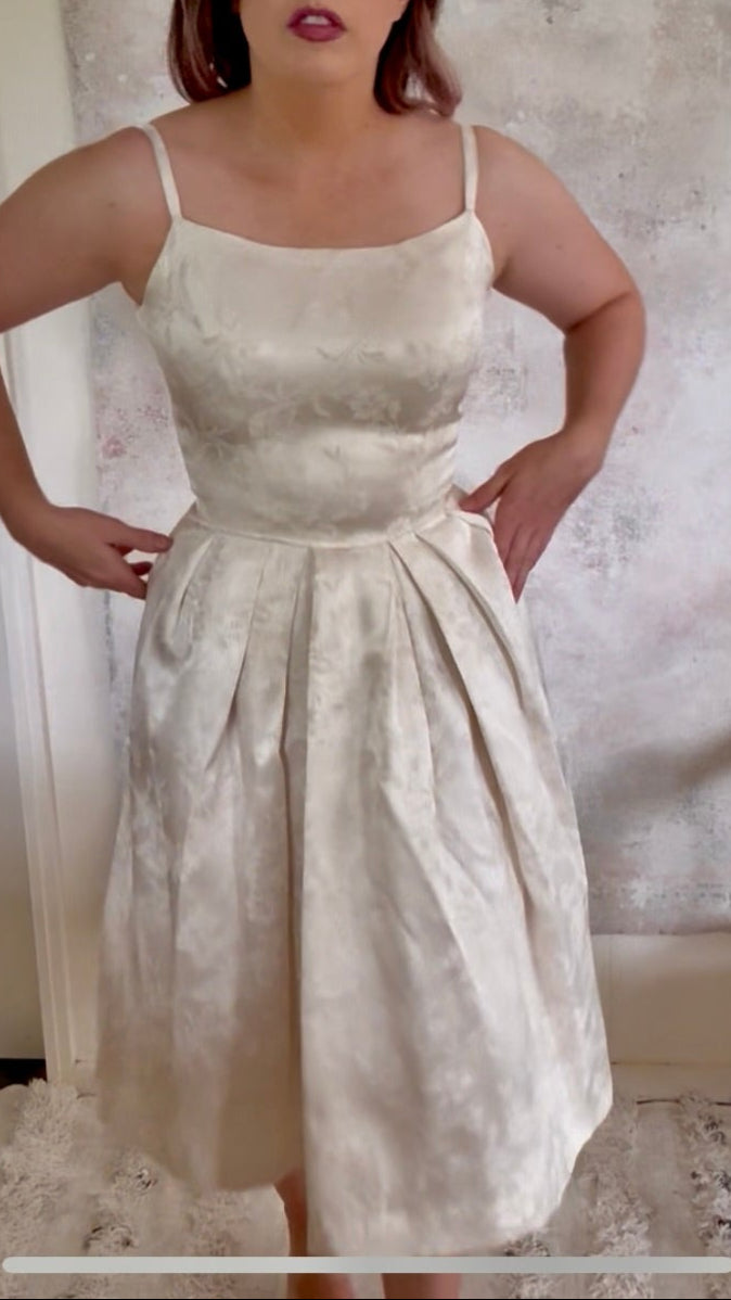 Dress 1950s Brocade Silk Wedding Gown