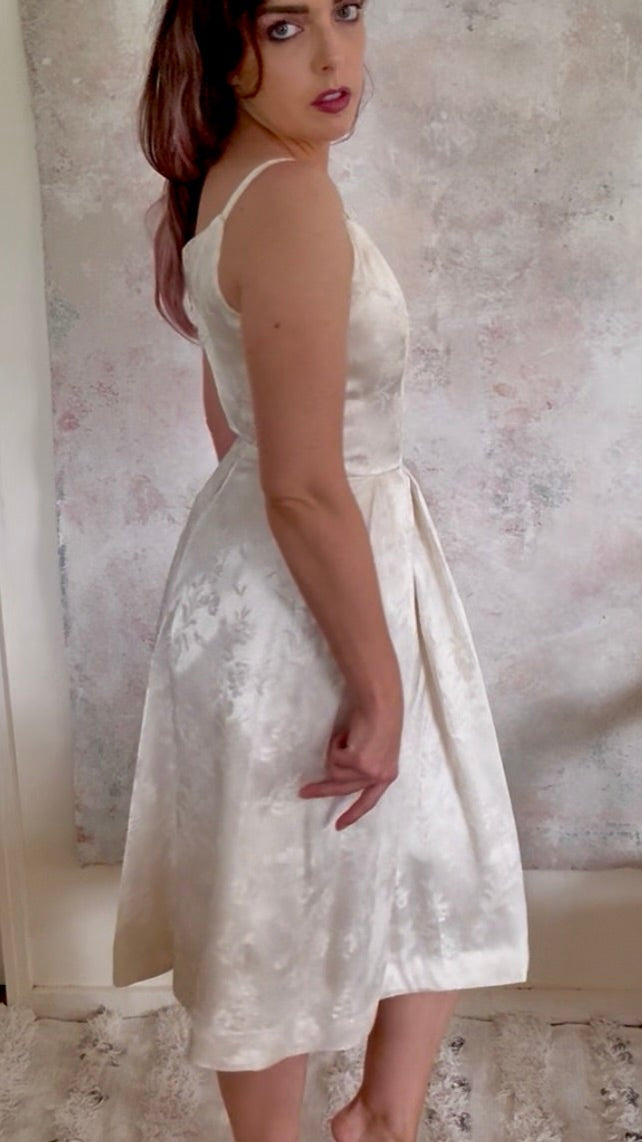 Dress 1950s Brocade Silk Wedding Gown