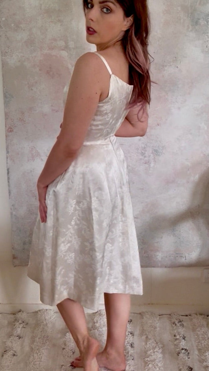 Dress 1950s Brocade Silk Wedding Gown