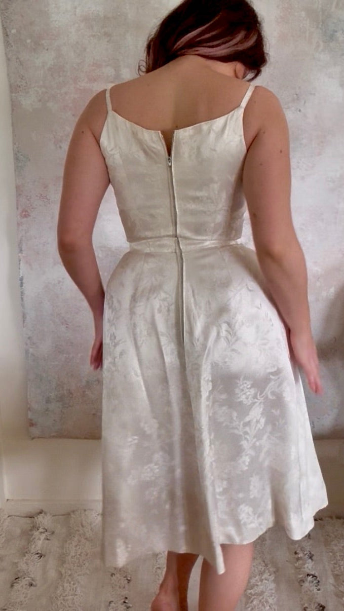 Dress 1950s Brocade Silk Wedding Gown