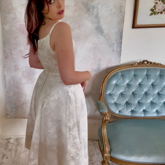Dress 1950s Brocade Silk Wedding Gown