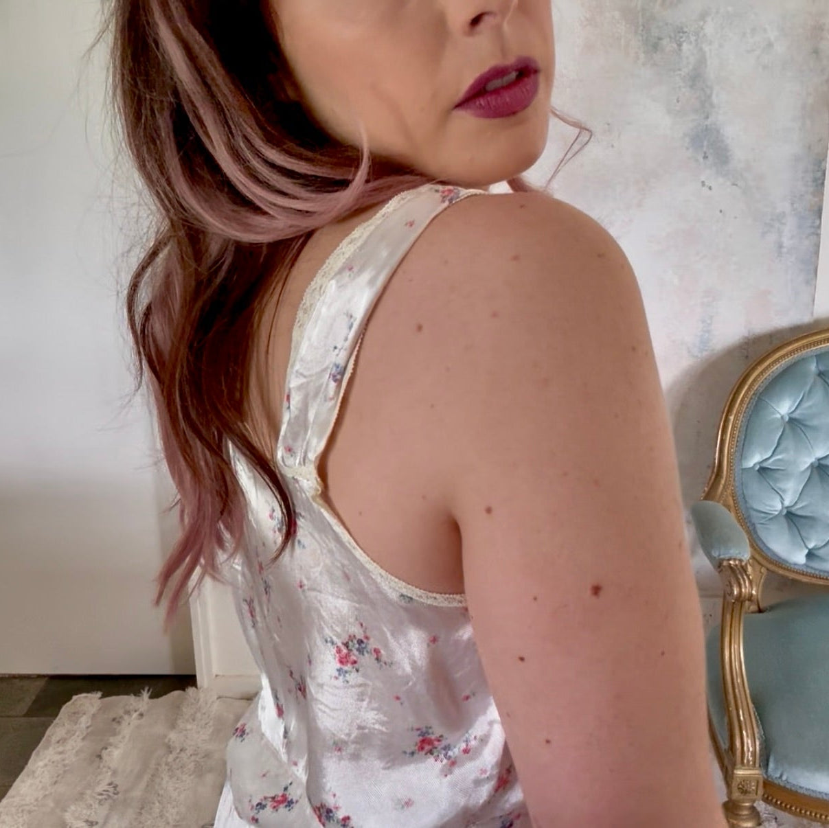 Dress 1930s Floral Silk Slip Set