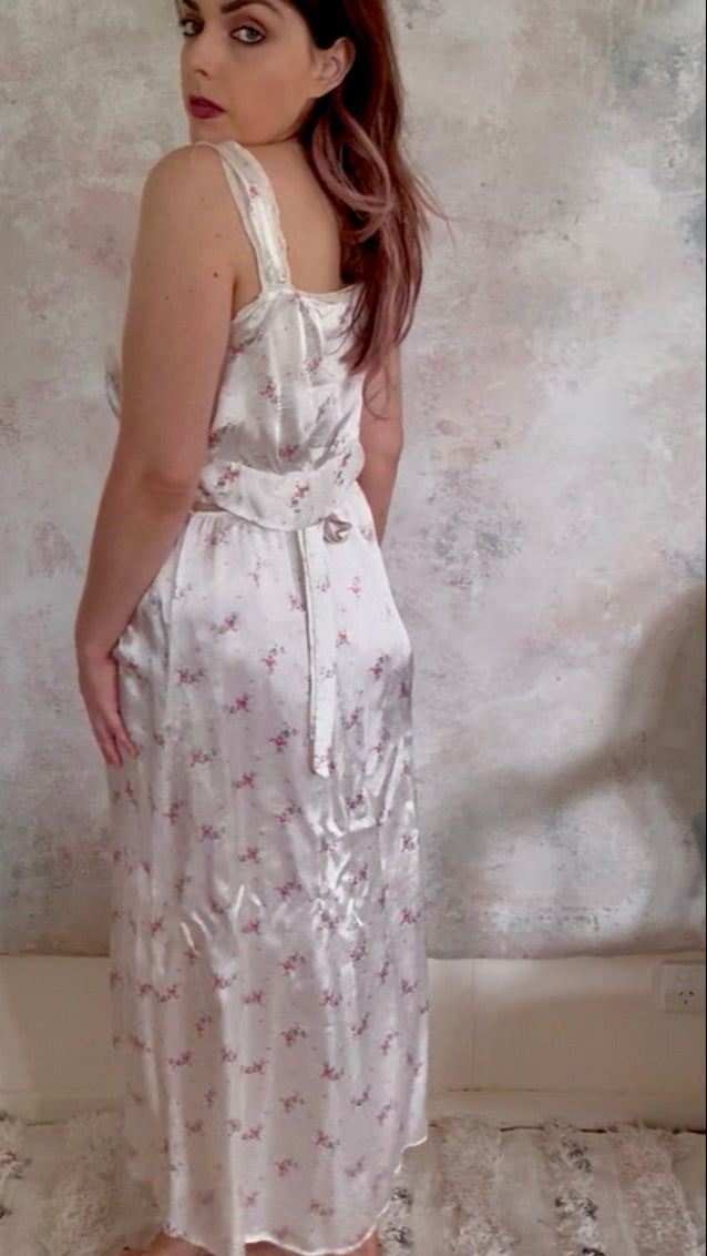 Dress 1930s Floral Silk Slip Set