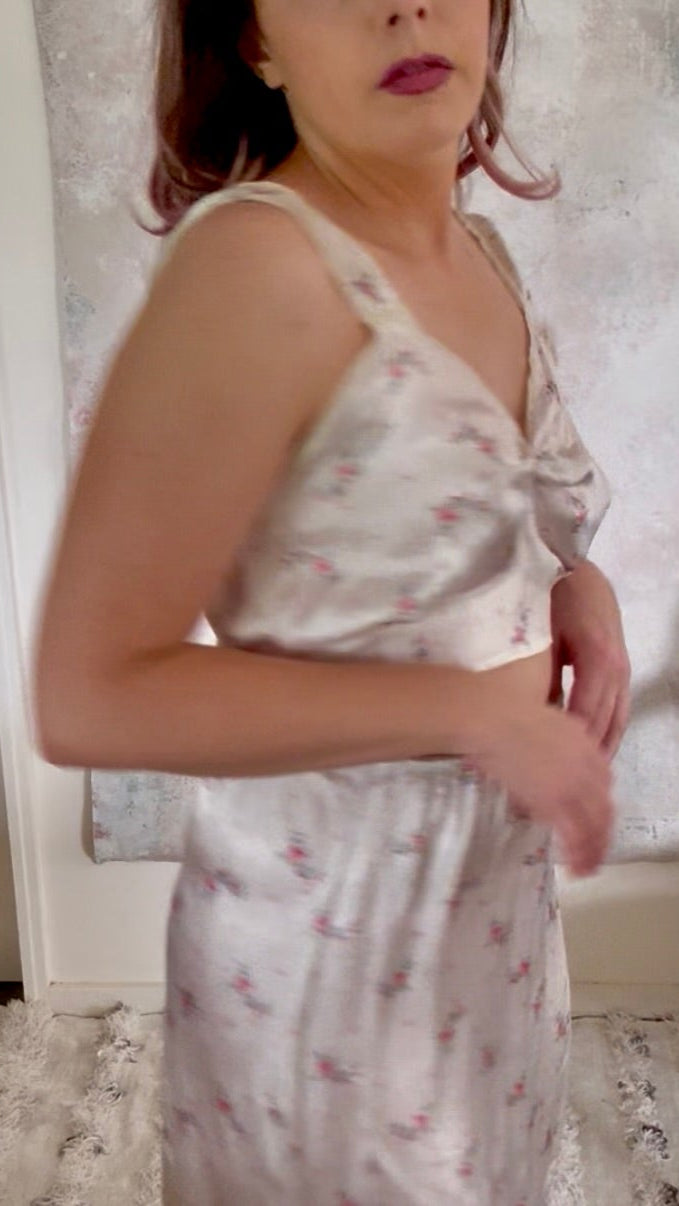 Dress 1930s Floral Silk Slip Set