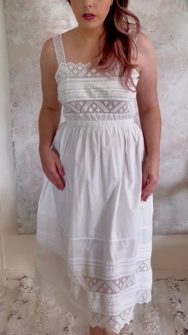 Dress 1910s White French Lace