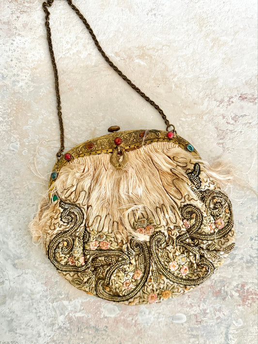 Handbag 1920s French Embroidered Purse