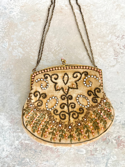 Handbag 1950s Velvet Purse