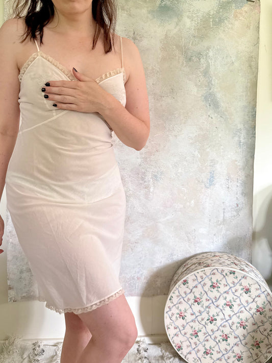 Dress 1950s Ecru Cotton Slip