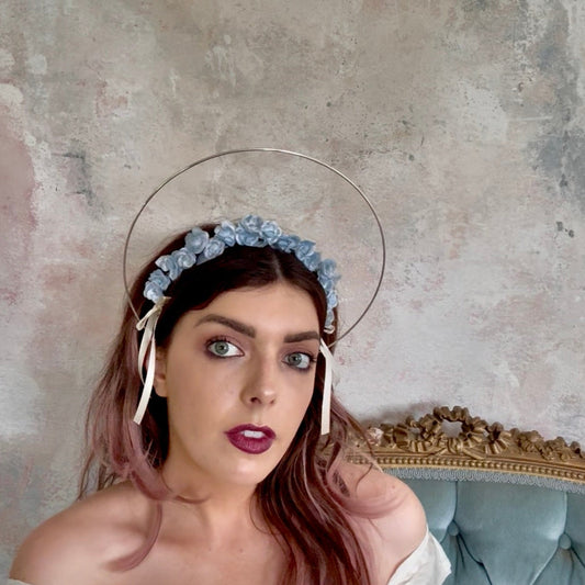 Headpiece Halo Antique Upcycled Blue