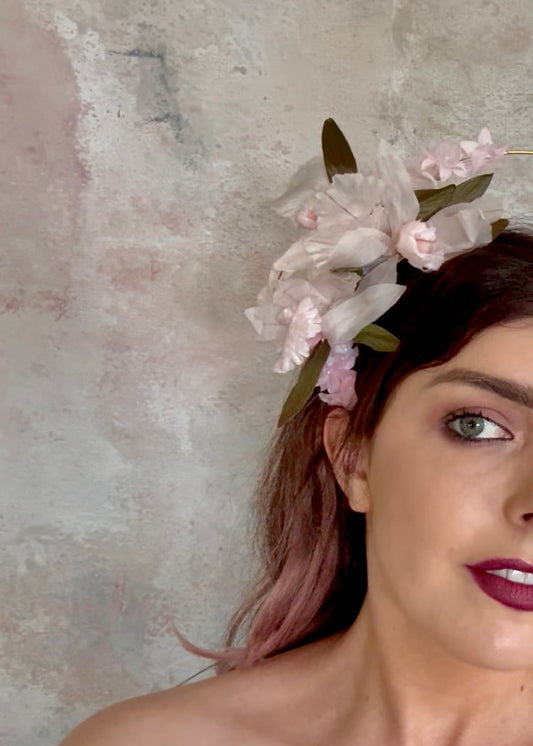 Headpiece Halo Antique Upcycled Orchid