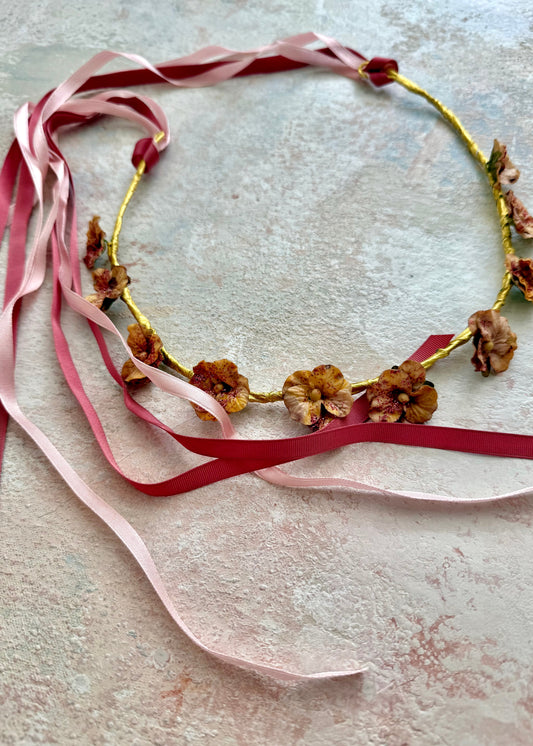 Headpiece Antique Upcycled Pansy Crown