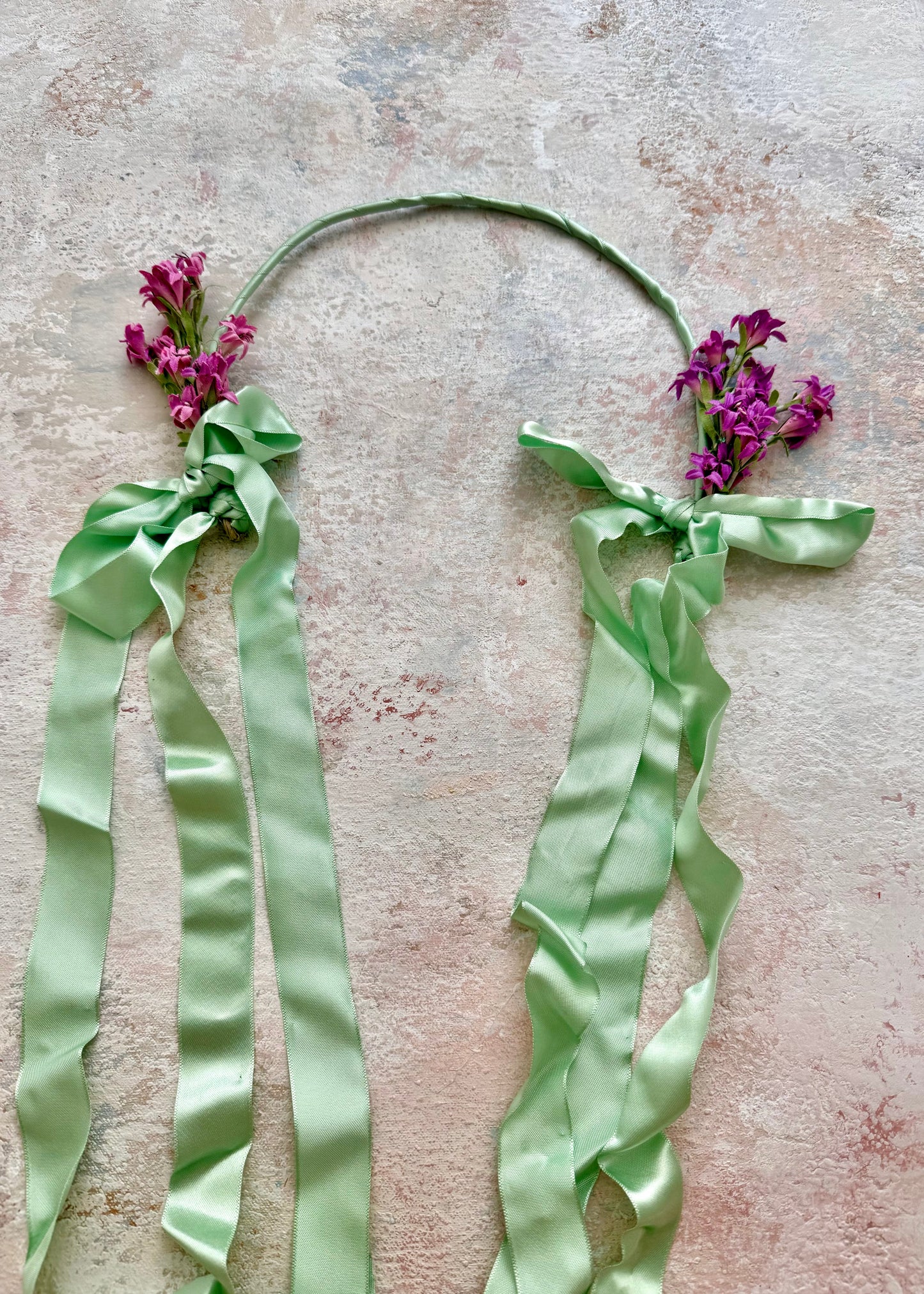 x SOLD x Headpiece Antique Upcycled Green Silk Crown