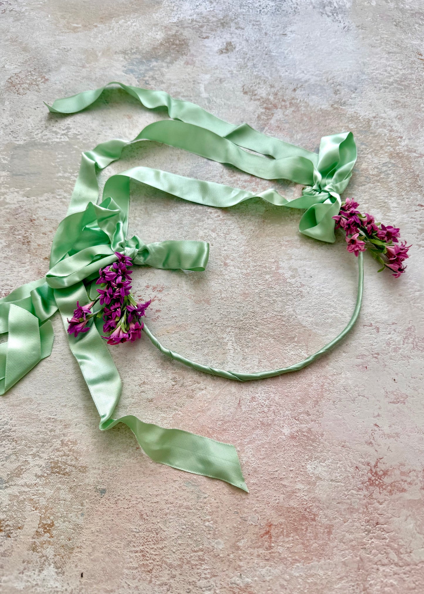 x SOLD x Headpiece Antique Upcycled Green Silk Crown