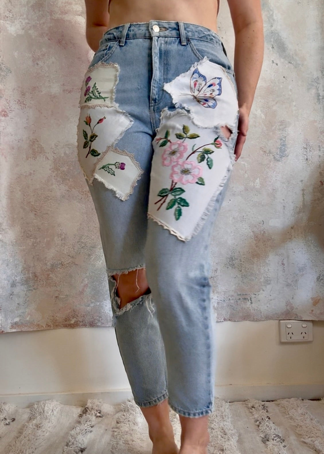 Trouser Upcycled Patchwork Jeans