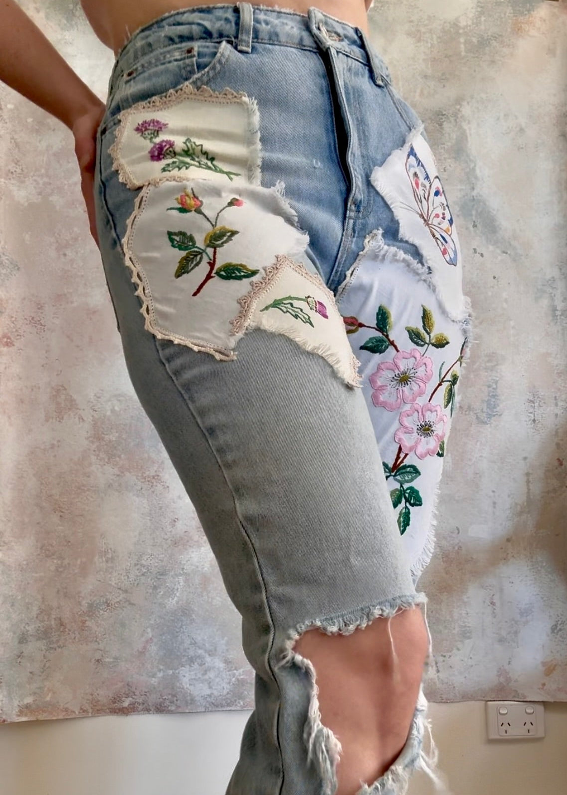 Trouser Upcycled Patchwork Jeans