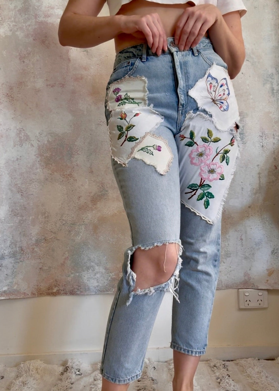 Trouser Upcycled Patchwork Jeans