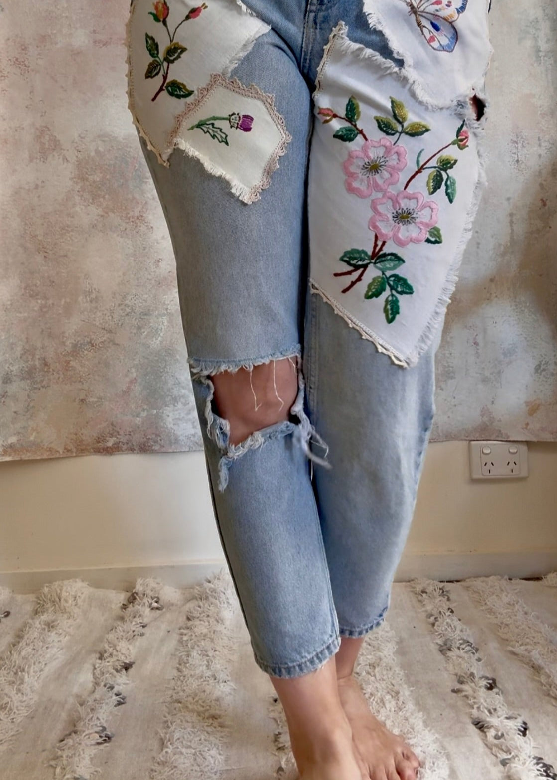 Trouser Upcycled Patchwork Jeans