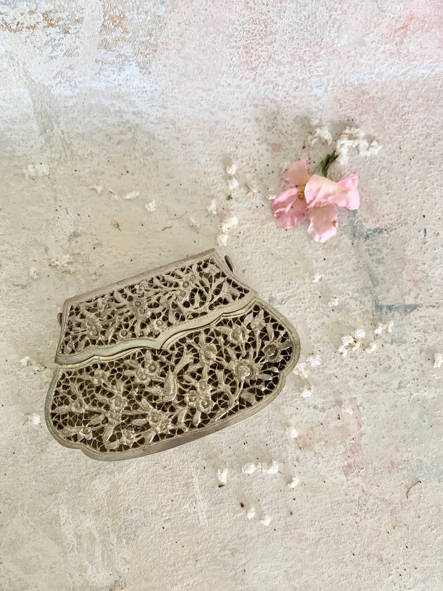 Handbag Silver Repousse Purse