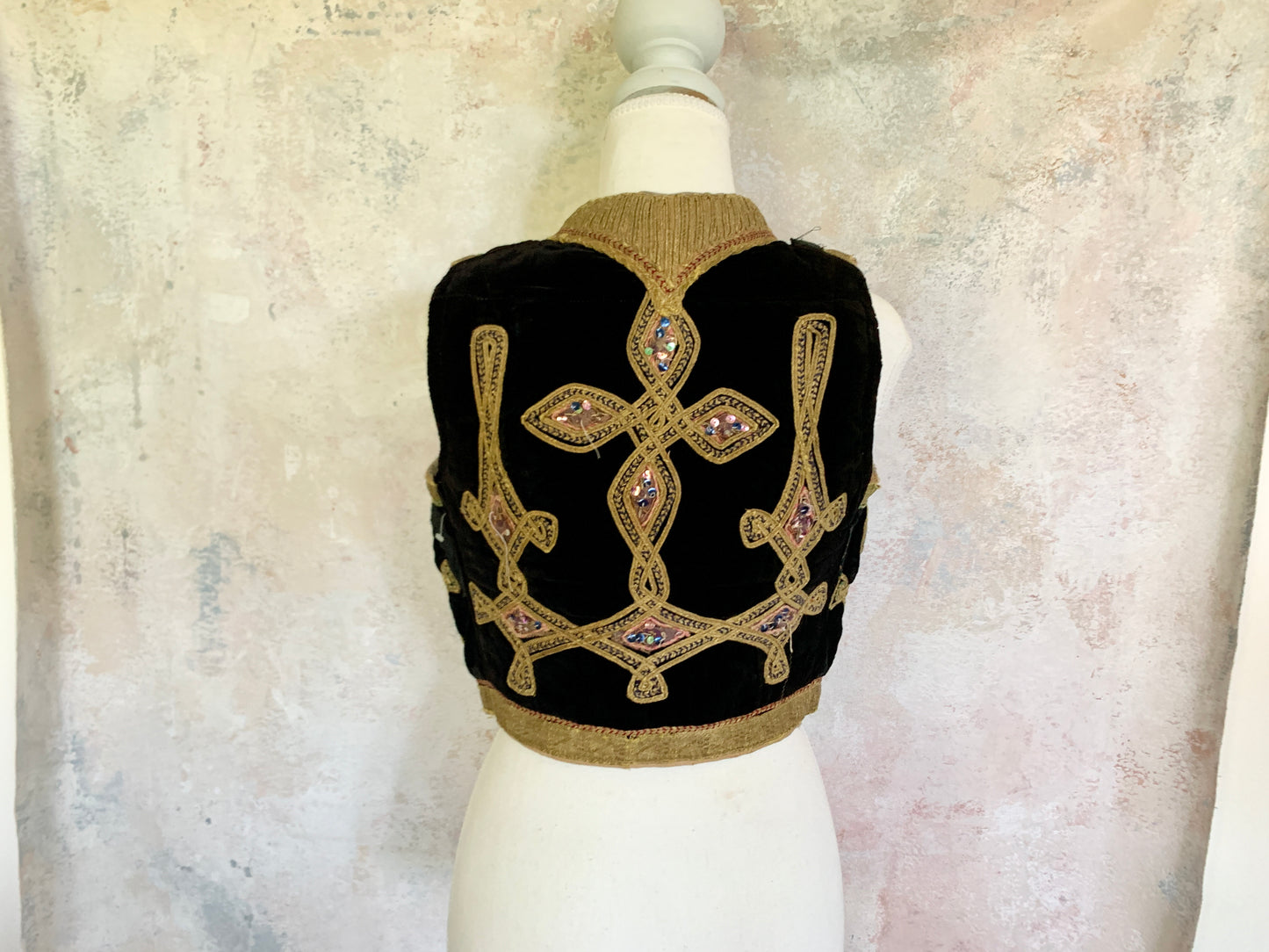 Antique Embroidered Velvet Vest