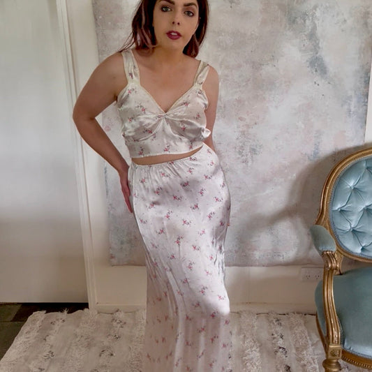Dress 1930s Floral Silk Slip Set