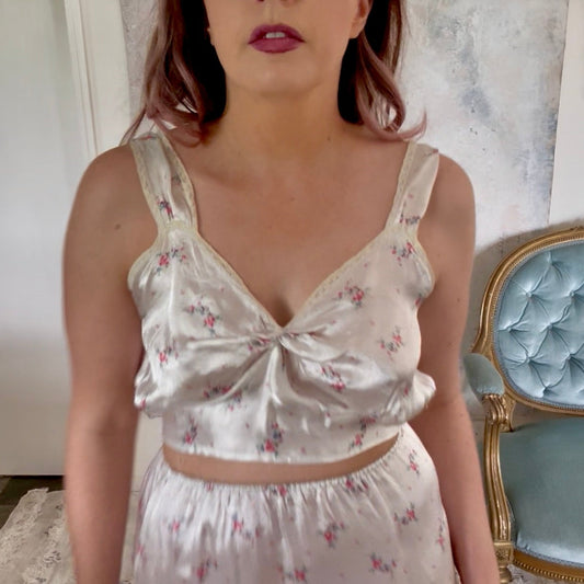 Dress 1930s Floral Silk Slip Set
