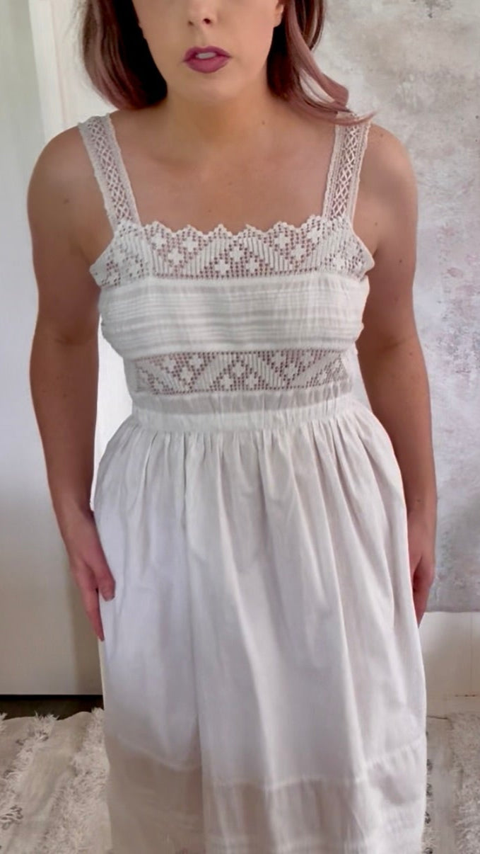 Dress 1910s White French Lace