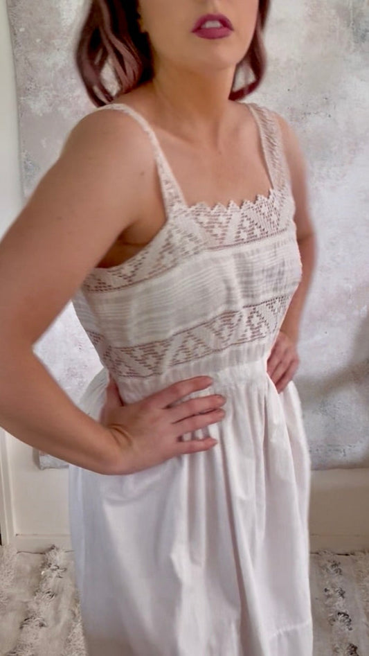 Dress 1910s White French Lace