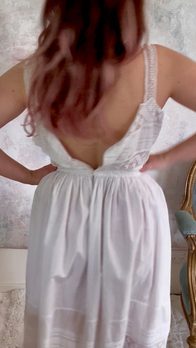 Dress 1910s White French Lace