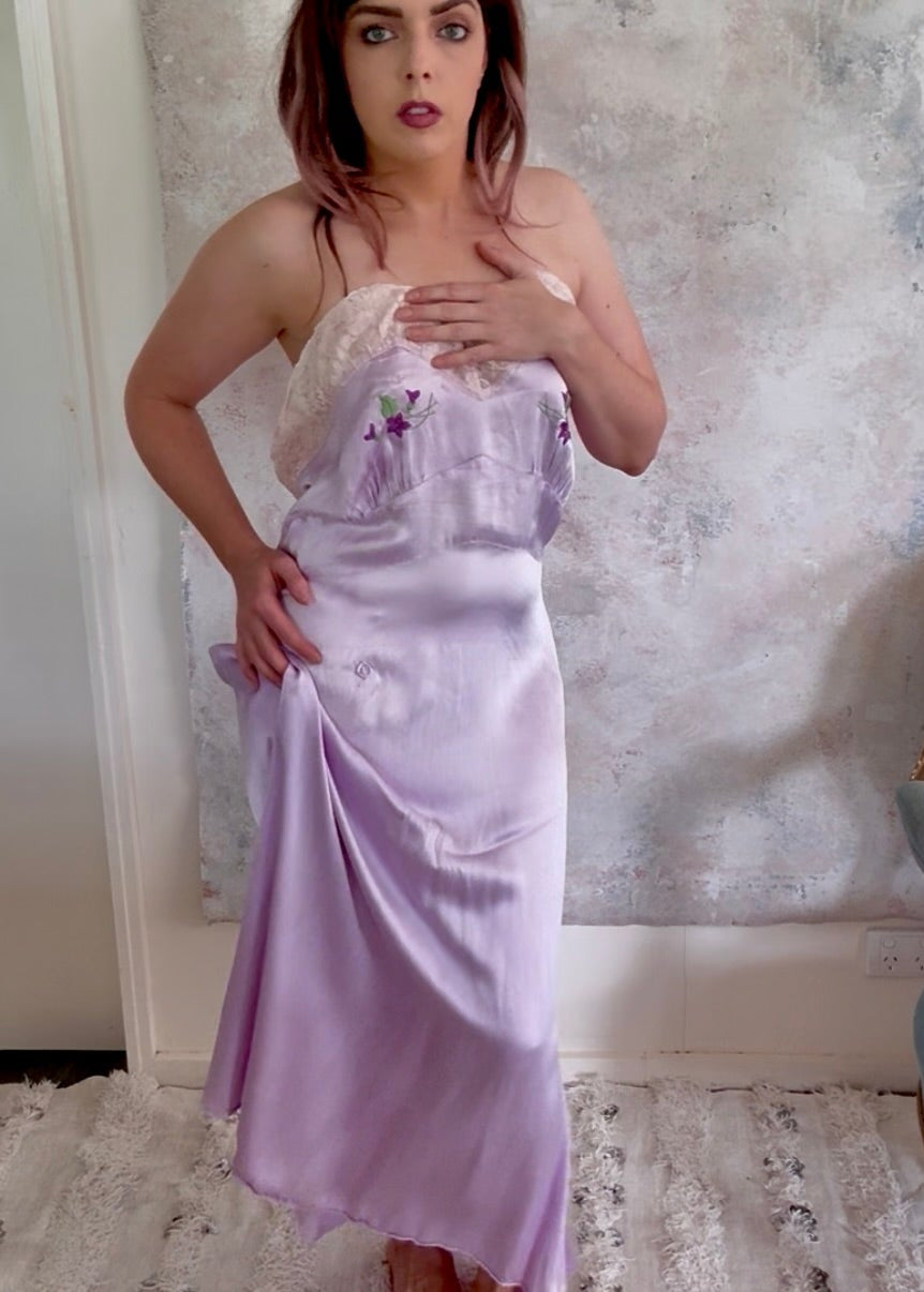 Dress 1940s Strapless Vintage Plus Size Slip