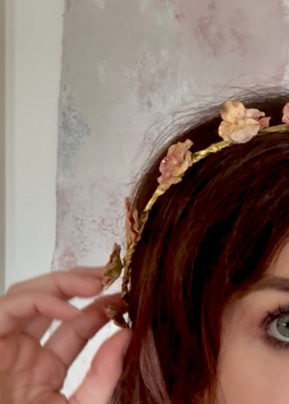 Headpiece Antique Upcycled Pansy Crown