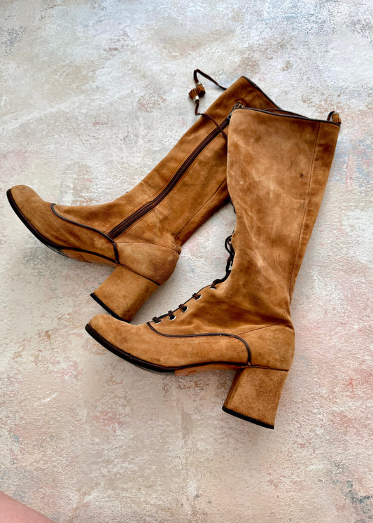 x SOLD x Shoes 1970s Leather Knee Boots