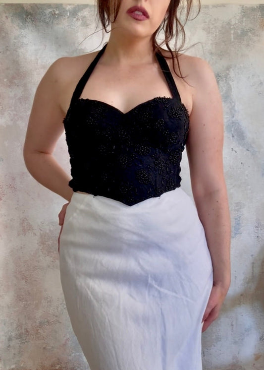 Top 1950s Black Halter Bustier