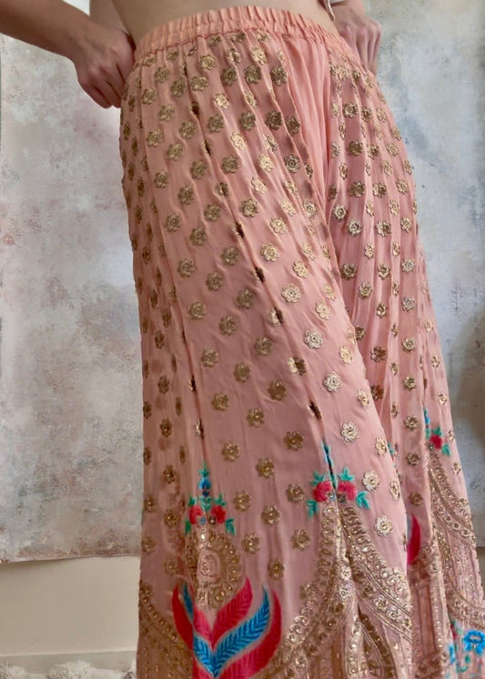 Trouser Indian Sari Palazzo Flares