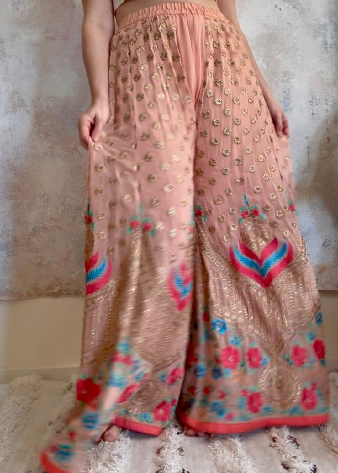 Trouser Indian Sari Palazzo Flares