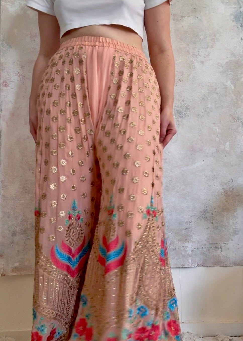 Trouser Indian Sari Palazzo Flares