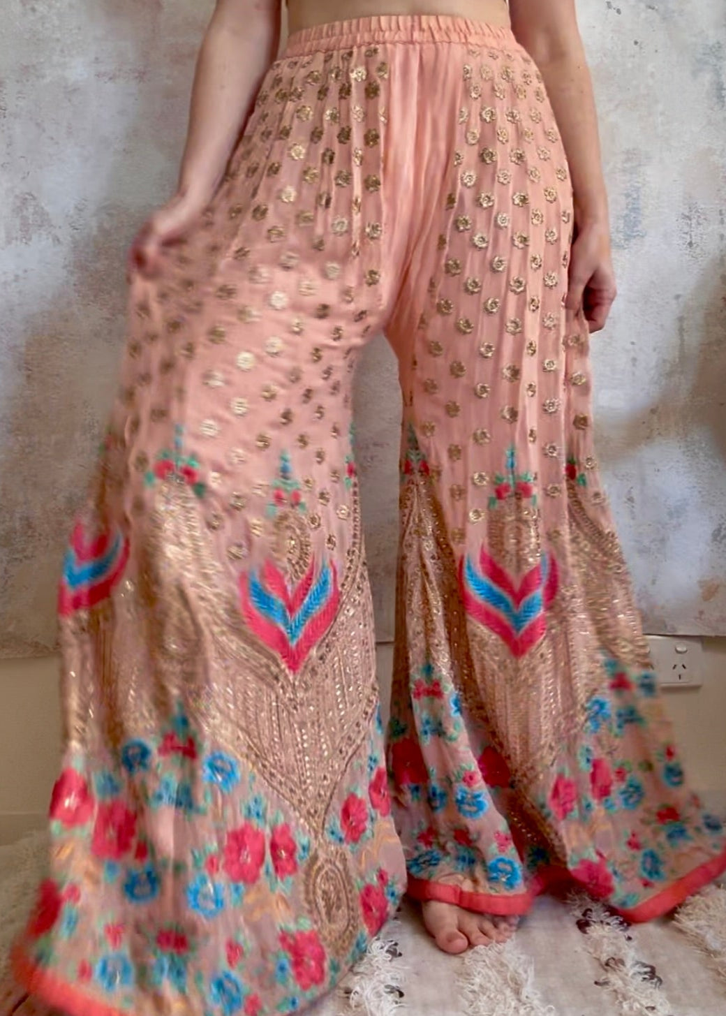 Trouser Indian Sari Palazzo Flares