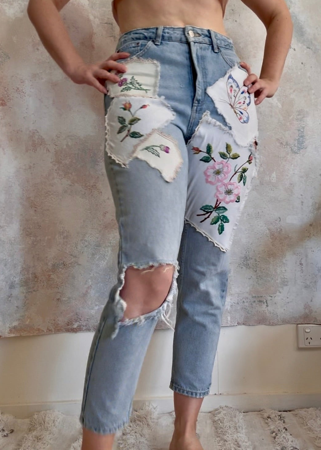 Trouser Upcycled Patchwork Jeans