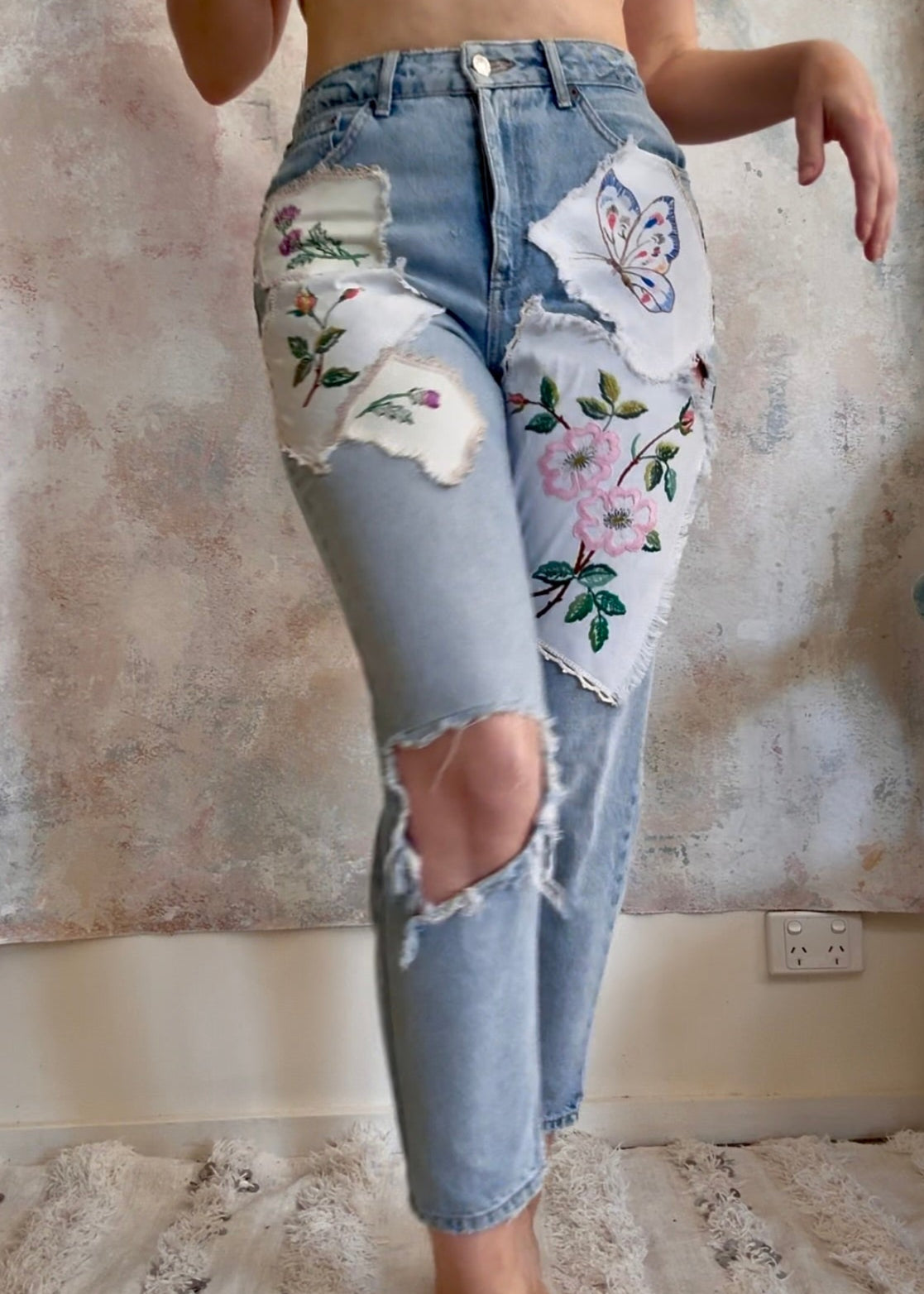 Trouser Upcycled Patchwork Jeans
