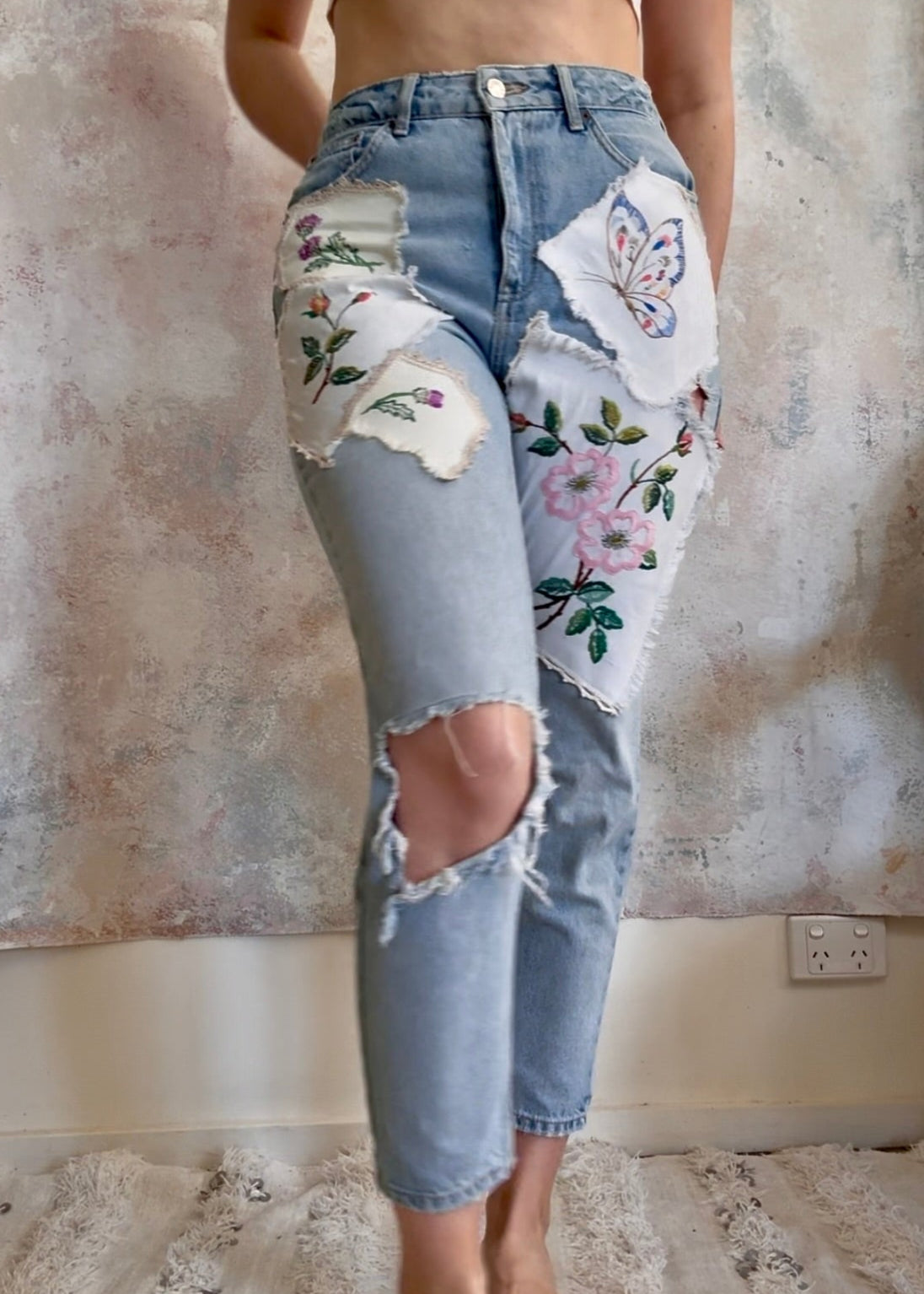 Trouser Upcycled Patchwork Jeans