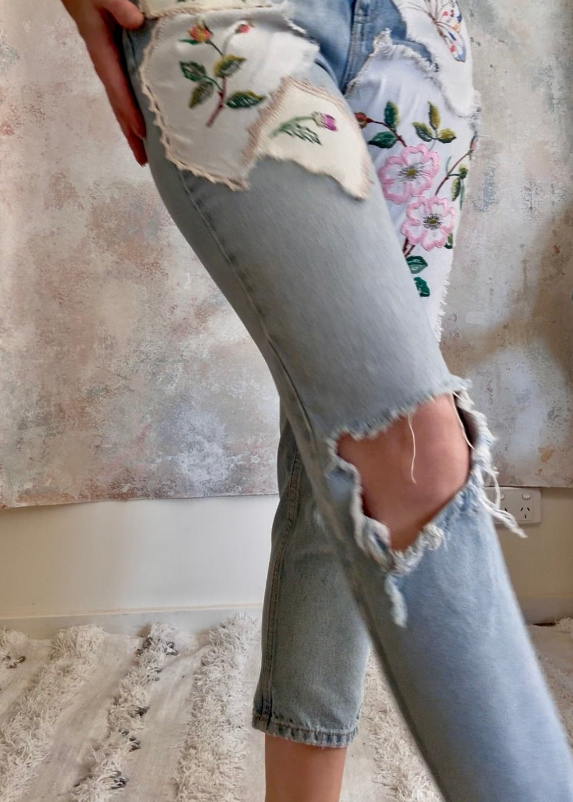 Trouser Upcycled Patchwork Jeans