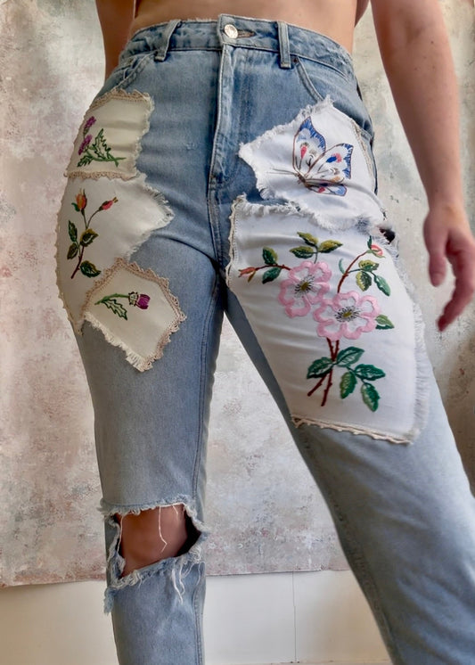 Trouser Upcycled Patchwork Jeans