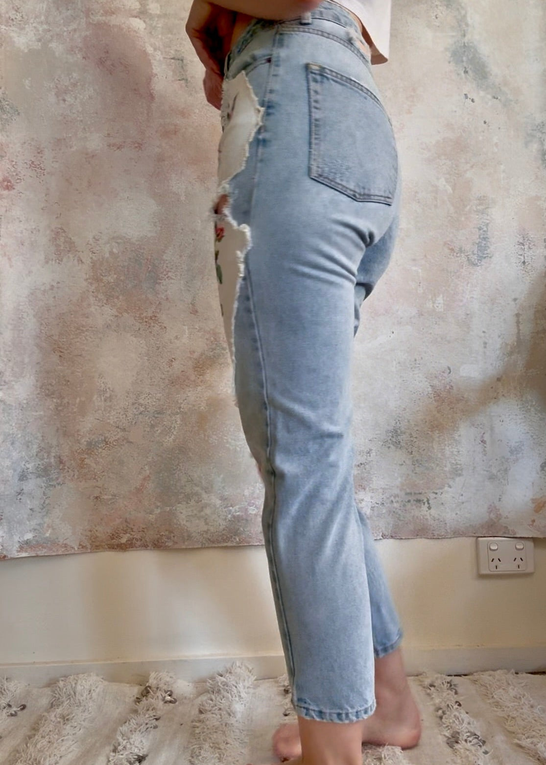 Trouser Upcycled Patchwork Jeans