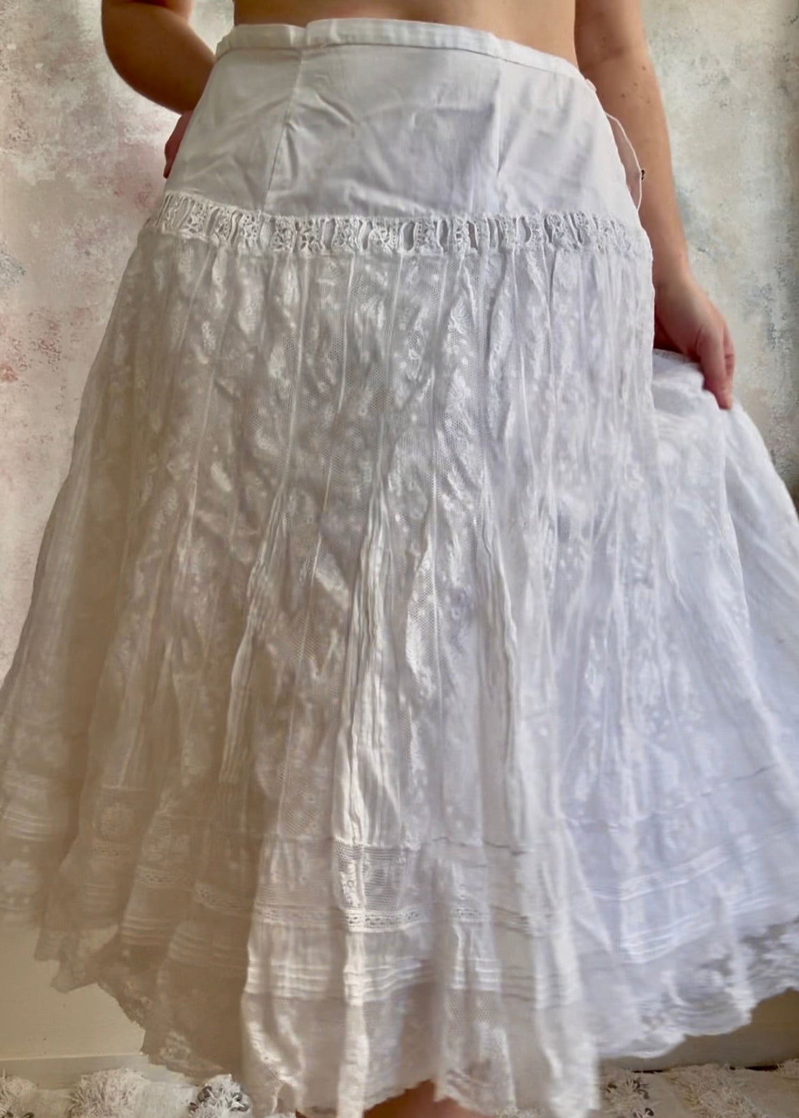 Skirt 1910s White French Lace
