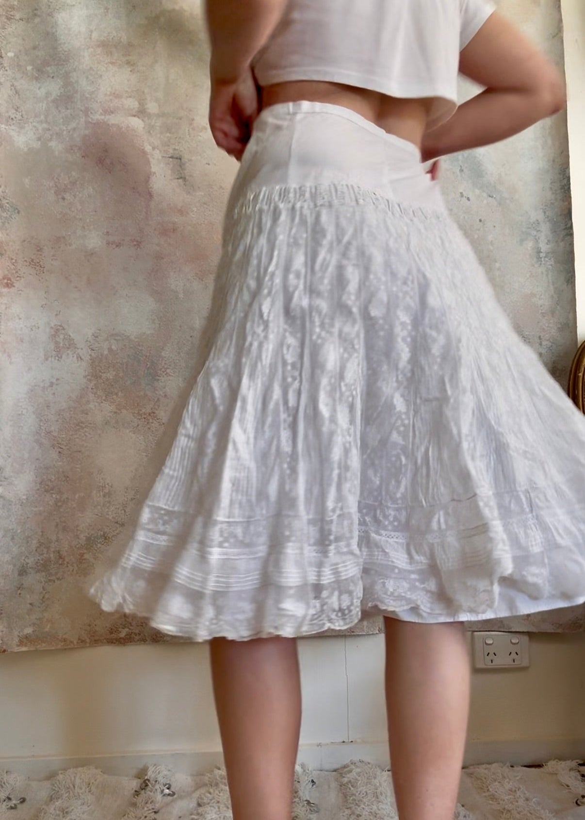 Skirt 1910s White French Lace