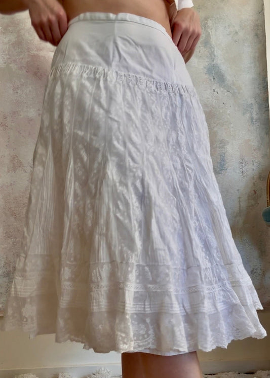 Skirt 1910s White French Lace