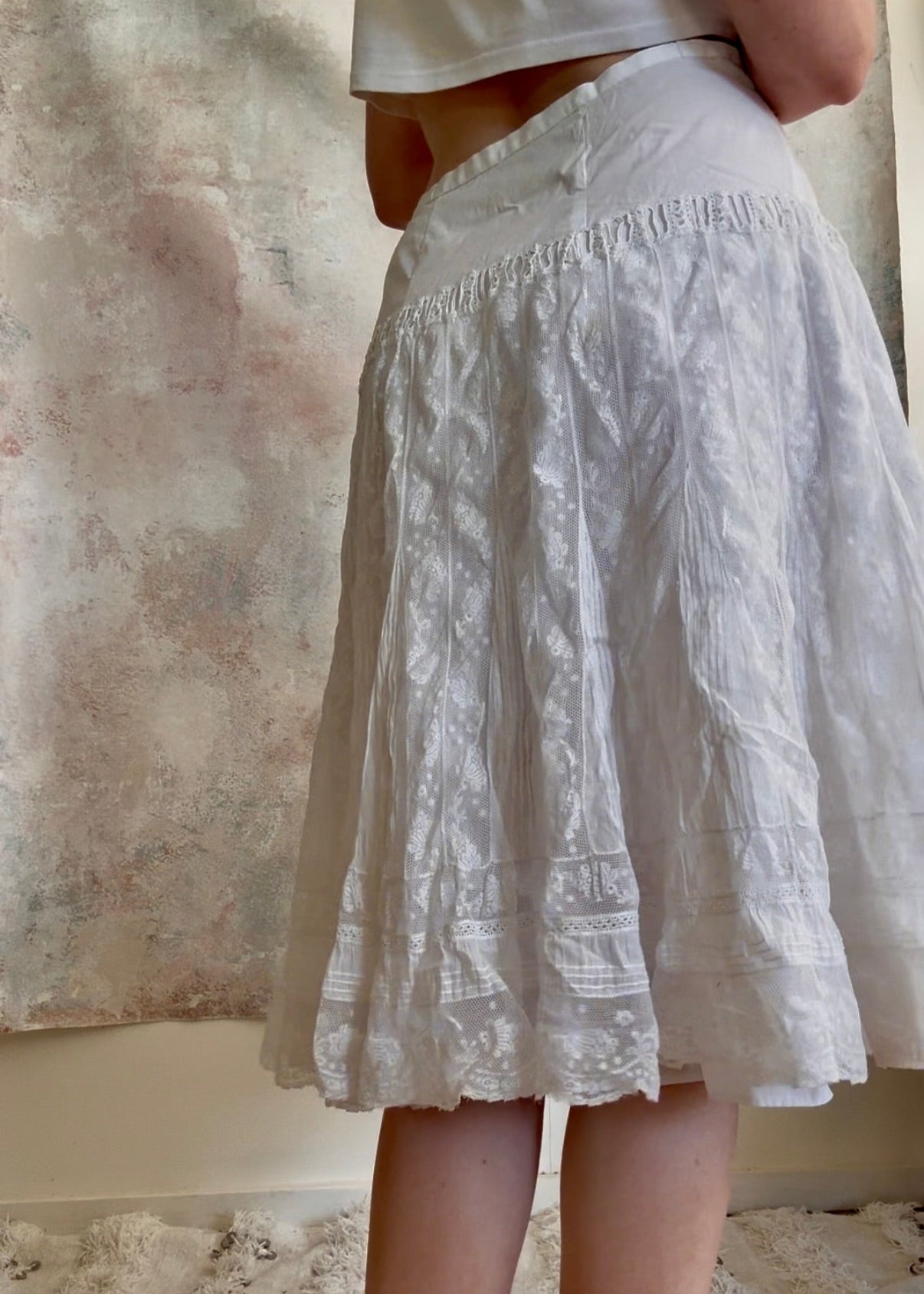 Skirt 1910s White French Lace