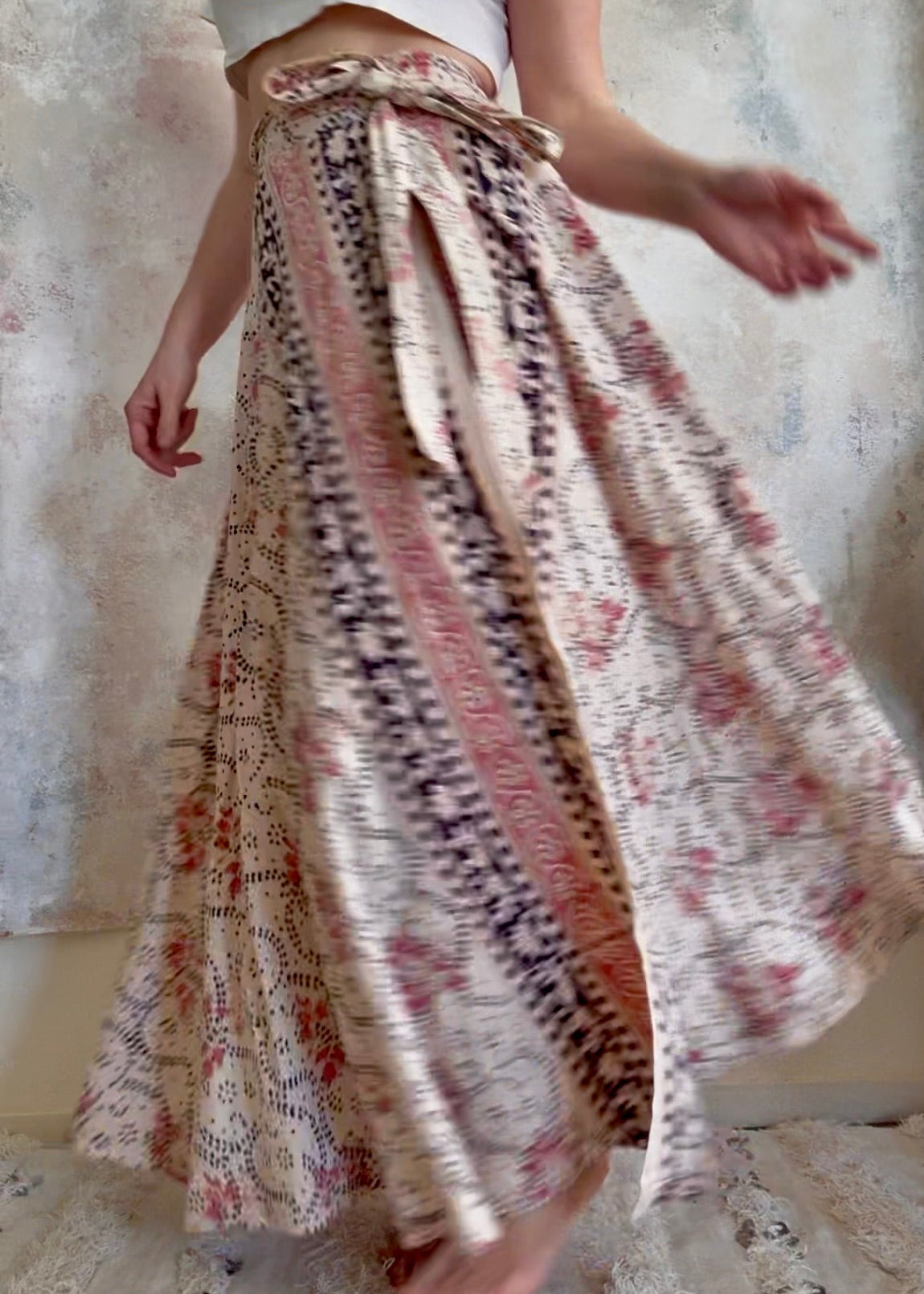 Skirt 1970s Indian Hand Block Print