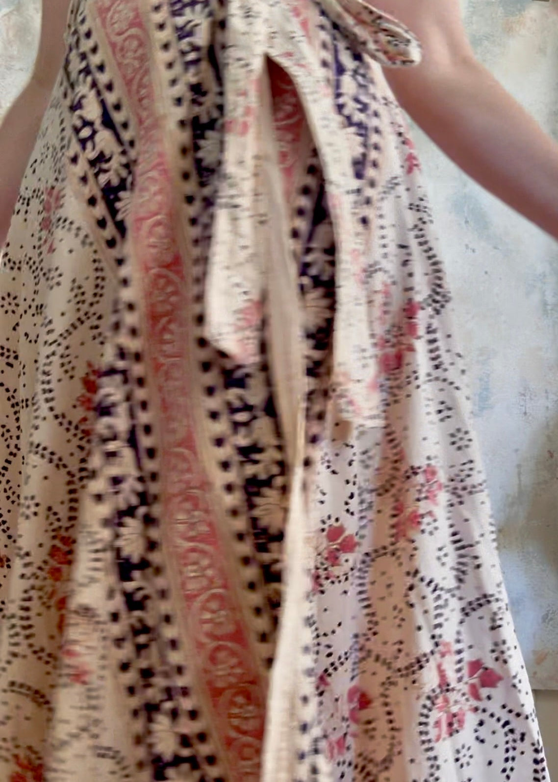 Skirt 1970s Indian Hand Block Print